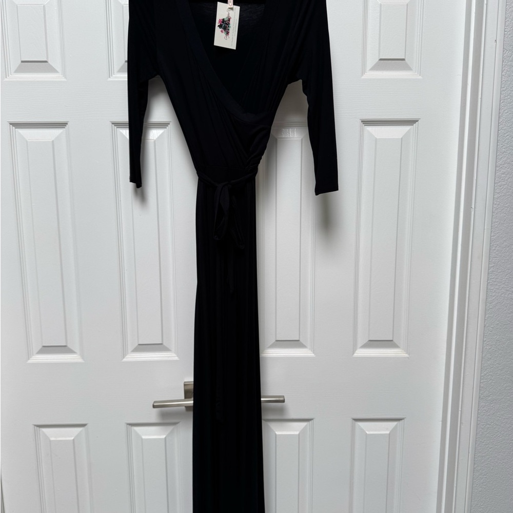 Elegant Black Wrap Dress